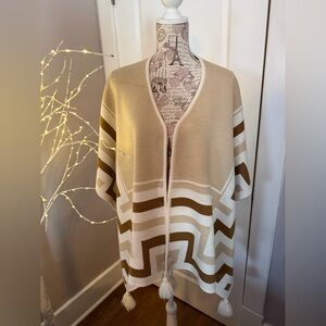 Alpaca Ruana Poncho with Tassels